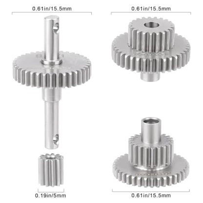 Transmission Gear Set Stainless Steel High Speed Diff Gear for Traxxas TRX4M TRX4MT 1/18 RC Crawler Upgrades (9.7:1) - size: 9.7:1