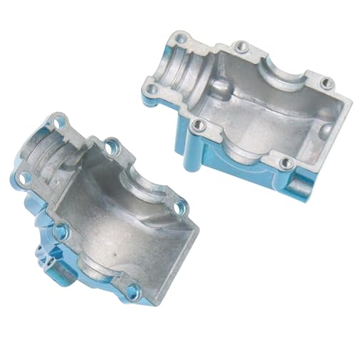 2PCS Metal Front and Rear Differential Gearboxes Housing Cover Compatible with WLtoys 1/14 144010 144001 144002 1/12 124016 124017 124018 124019 RC Car Upgrades Parts (Blue) - color: Blue