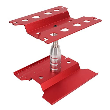 RC Car Repair Work Stand, Aluminum Alloy Durable Adjustable Height with Screw Tray Magnetic Pads for 1/8 1/10 1/12 1/16 Scale Remote Control Cars (Red) - color: Red