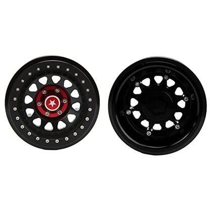 VBESTLIFE 4 PCS 2.9 Inch Wheels 12 Hole Alloy Wheels, 1/6 RC Car Wheels for AXAIL SCX6 1/6 RC Car - color: Black