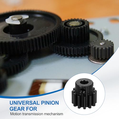 uxcell 2Pcs 1.5 Mod 12T Spur Gear 6.35mm Bore, 1045 Steel Pinion Gear Black Surface Treatment, 20° Pressure Angle, for Spur Rack and RC Model Car or Motor DIY(15mm) - size: 1.5 Mod 12T, 6.35mm x 15mm