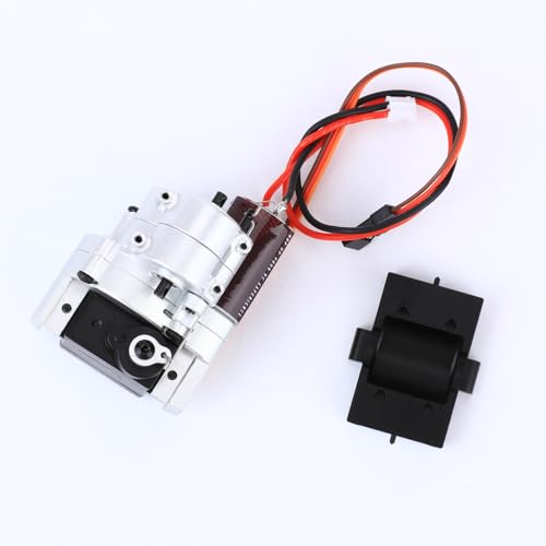 RCAWD Full Metal 2-Speed Transmission Gearbox with Base for FMS 1/18 Crawler Parts(Silver) - color: Silver