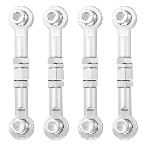 MECCANIXITY 4 Pcs Steering Servo Turnbuckle Rod RC Aluminum Alloy Linkages for HSP 1/10 94123 On-Road RC Car (Silver Tone, 38mm) - color: Silver Tone, size: 38mm