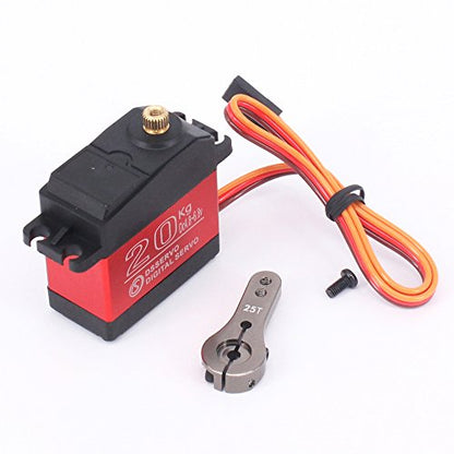 ZOSKAY Servo High Torque Metal Gear Standard Digital Servo 25KG/0.13S 6.8V for 1/8 1/10 RC Cars (20kg Control Angle 180)