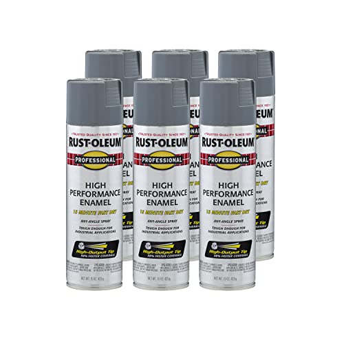 Rust-Oleum 7587838-6PK Professional High Performance Enamel Spray Paint, 15 oz, Gloss Dark Machine Gray, (Pack of 6) - color: Gloss Dark Machine Gray, size: 15 Ounce (Pack of 6)