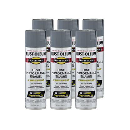 Rust-Oleum 7587838-6PK Professional High Performance Enamel Spray Paint, 15 oz, Gloss Dark Machine Gray, (Pack of 6) - color: Gloss Dark Machine Gray, size: 15 Ounce (Pack of 6)