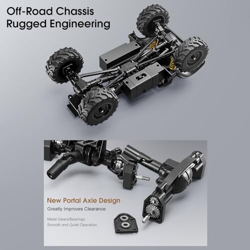 RC Semi Truck, 1:18 Scale RC Crawler, MN-333 Remote Control Car, 2.4GHz 4WD All Terrain Off Road RC Truck Transport Vehicle with LED Lights and 2 Batteries for Adults (Silver) - color: Silver