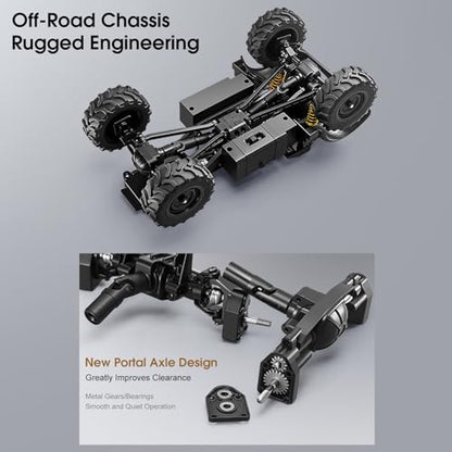 RC Semi Truck, 1:18 Scale RC Crawler, MN-333 Remote Control Car, 2.4GHz 4WD All Terrain Off Road RC Truck Transport Vehicle with LED Lights and 2 Batteries for Adults (Silver) - color: Silver