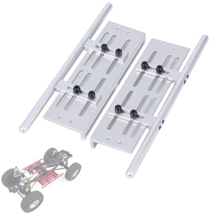 RC Crawler Pedals RC Side Board RC Steps Plate Rock Sliders Running Boards Foot-Plate for 1/10 RC Crawler Car SCX10 I II TRX4 CC01 RGT 86100 GEN8 Wrangler Chassis Parts(Silver) - color: Silver