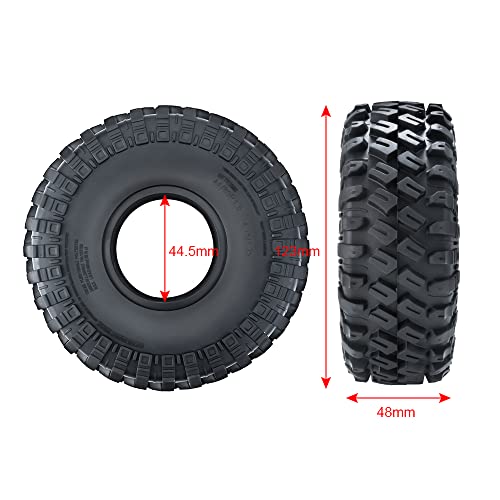 4pcs 1.9" RC Crawler Tires Rubber Wheel Tyre 123mm/4.8inch with Foam Insert for 1/10 RC Crawler Car SCX10,TRX4,SCX10 II