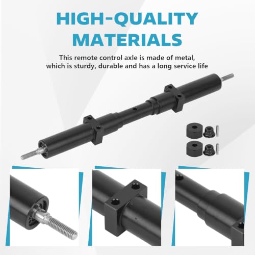 1/10 RC Wheel Axles Set, Metal Non Powered Rear Wheel Axle RC Car Upgrade Parts Replacement, Rc Vehicle Axles Compatible with Tamiya 1/10 RC Tractor Truck, Flatbed Trailers (2)
