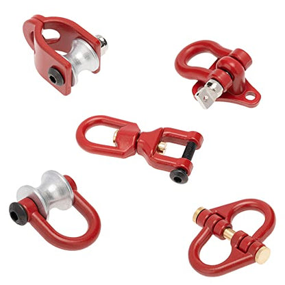 Metal Tow Hook Recovery Shackle Winch Pulley Ring Buckle Rescue Hook Horseshoe Buckle Compatible with 1/10 AXIAL SCX10 Wraith Capra TRX4 TRX6 D90 Redcat MST RC Car（Red） - color: Red