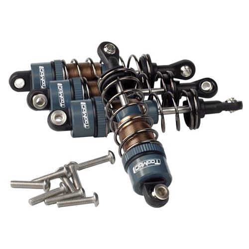 1/10 70mm RC Oil filled Shock Absorbers kit for Tamiya CC01 WR-02 Axial SCX10 D90 HPI HSP 1/10 Crawler Car Buggy Car Upgrades Replace Parts (Grey） - color: Gray
