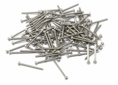 iexcell 100 Pcs M2 x 25mm Thread Pitch 0.4 mm Stainless Steel 304 Hex Socket Head Cap Screws Bolts, Bright Finish, with Hex Key Spanner - size: M2 x 25mm