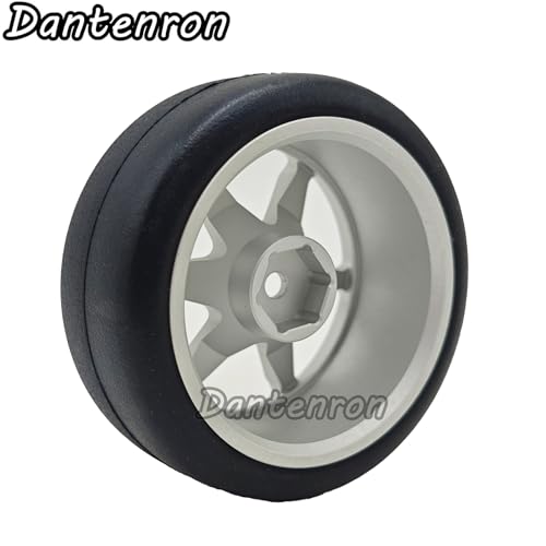 1/10 RC Drift Aluminum Wheels and Tires OD 65mm 1/12 Hard Drift Racing Tyres 12mm Hex for 1:10 Rally Street On Road Touring Car Tamiya TT01 TT02 XV01 TA06 A959 PTG2 KYOSHO 4PCS (Silver) - color: Silver