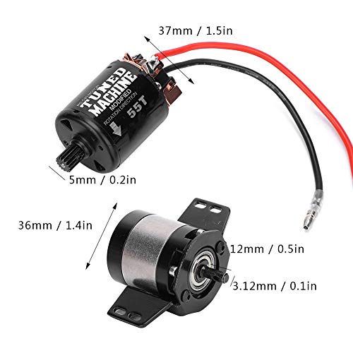 1/5 RC Car Gearbox Transmission Box 540 Brushed 55T Motor Fit for SCX10 1/10 RC Car