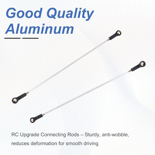 MECCANIXITY 4Pcs Adjustable Turnbuckles Camber Links, 334-344mm Turnbuckle Rod Steering Servo Linkage with M3 Ball Head Rod Ends for RC Car Replace Parts DIY - size: 334-344mm