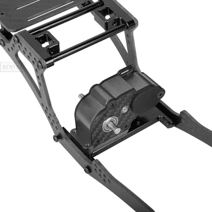 RC Carbon Fiber Frame Chassis w/Gearboxes Upgrades Part for 1/10 SCX10 SCX10 II 90046 90047 RC Crawler Car,Black - color: Black - Parts
