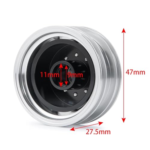 RC Car Toys Parts for Tamiya 1/14 Aluminum Alloy Front Rear Wheels Rims Hubs Set 6x6 8x8 RC Tractor Truck Trailer Car Accessories(6x6) - size: 6x6