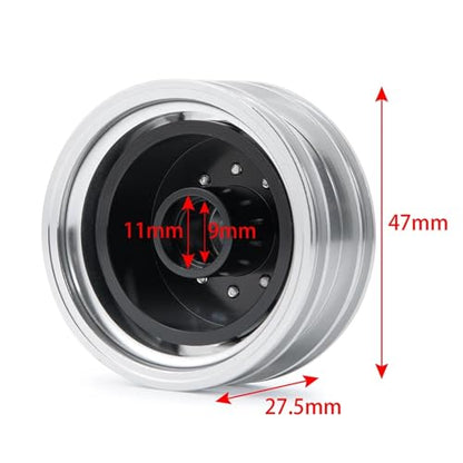 RC Car Toys Parts for Tamiya 1/14 Aluminum Alloy Front Rear Wheels Rims Hubs Set 6x6 8x8 RC Tractor Truck Trailer Car Accessories(6x6) - size: 6x6