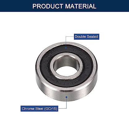 R4-2RS Deep Groove Ball Bearings, ID 1/4" x OD 5/8" x Width 9/32" Double Rubber Sealed Ball Bearing Pre-Lubricated Chrome Steel Z2 Lever 10pcs - size: R4-2RS 1/4"x5/8"x9/32"