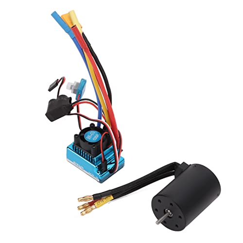 Brushless Motor ESC Waterproof Upgrade Combo for 1/10 RC Car, Compact and Adjustable for Enhanced Performance, Aluminum Alloy + Copper Material