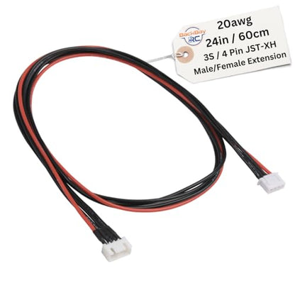 BackBayRC - 3S JST-XH Balance Extensions - 60cm 20awg (100 Strand) Wire - Flexible Silicone Insulation - 2.54mm / 0.1" Pin Spacing - style: 3S_60CM_JST-XH