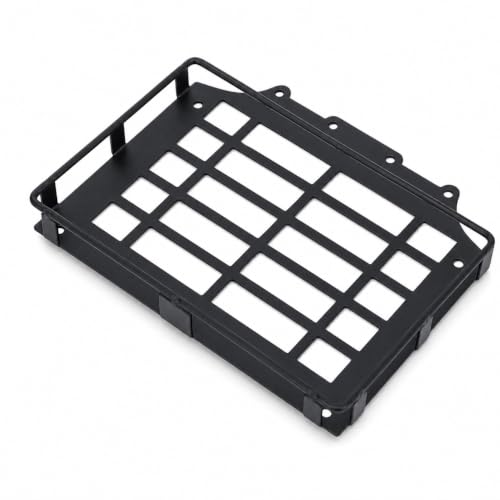 Vikye Metal RC Car Roof Rack for 1/12 Scale MJX H12Y Off Road Crawler, Luggage Carrier with Mesh Design, Black Accessory for Remote Control Truck