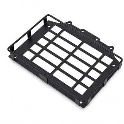 Vikye Metal RC Car Roof Rack for 1/12 Scale MJX H12Y Off Road Crawler, Luggage Carrier with Mesh Design, Black Accessory for Remote Control Truck