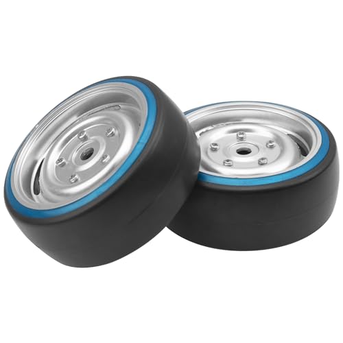 4Pack ShareGoo Hard Plastic 1/10 RC Drift Car Tires & Wheel Rims 12mm Hex Compatible with Traxxas 4Tec 2.0 HSP Tamiya TT01 TT02 Kyosho RC 1/10 On-Road Drift Drifting RC Car (Blue) - color: Blue