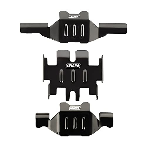 INJORA Stainless Steel Skid Plate Chassis Armor Axle Protector for TRX4M