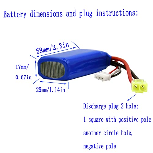 Blomiky 2 Pack 7.4V 1200mAh 8.88Wh Li-PO Battery and 2 USB Charger Cable Replacement for 1/18 Scale 9310YL 9300 9301E 9302E 9303E 9304E 9305E RC Truck / 9300 1200 2