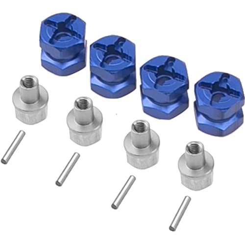 12mm Hex Wheel Hubs RC Hex Hub Drive Adapter Thickness 12mm Offset Extension Compatible with Axial SCX10 90046 D90 Tamiya MST 1/10 RC Crawler Car (Blue) - color: Blue