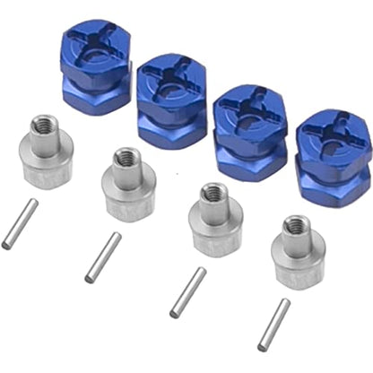 12mm Hex Wheel Hubs RC Hex Hub Drive Adapter Thickness 12mm Offset Extension Compatible with Axial SCX10 90046 D90 Tamiya MST 1/10 RC Crawler Car (Blue) - color: Blue