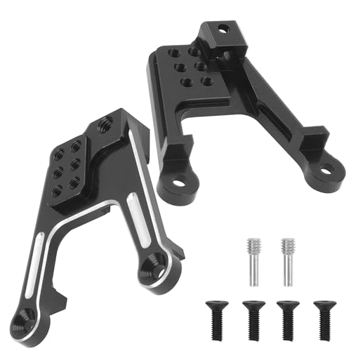 ShareGoo 4PCS Aluminum Front Rear Shock Tower Shock Hoops Bracket Mount Compatible with Axial SCX10 II 90046 90047 1/10 Scale Crawler Upgrade Part (Black) - color: Black