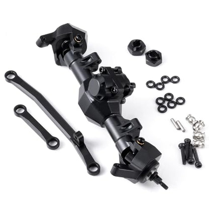 Aluminum Front Rear Axles Set Standard Axle Upgrade for 1/24 Scx24 Gladiator Deadbolt JLU C10 Axial RC Crawler (Front)