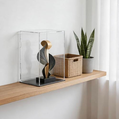 Acrylic Display Case for Collectibles and Toys, Versatile Clear Acrylic Display Box with Black Base for Showcase and Displaying, 10x10x14-inch - size: 10"L x 10"W x 14"H