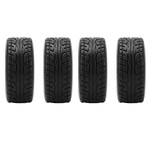 1/10 RC Drift Car Tires Hard Rubber Tyre Set for TT02 RC On Road Drifting Car Black 4PCS 62mm Diameter 26mm Width 12mm Hex