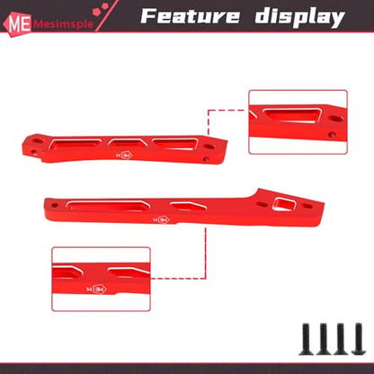 Alloy Front Rear Chassis Brace ARA320754 ARA320756 for Arrma 1/8 Kraton 6S EXB AVC 4X4 RTR V6 Series Upgrade Parts Red - color: Red