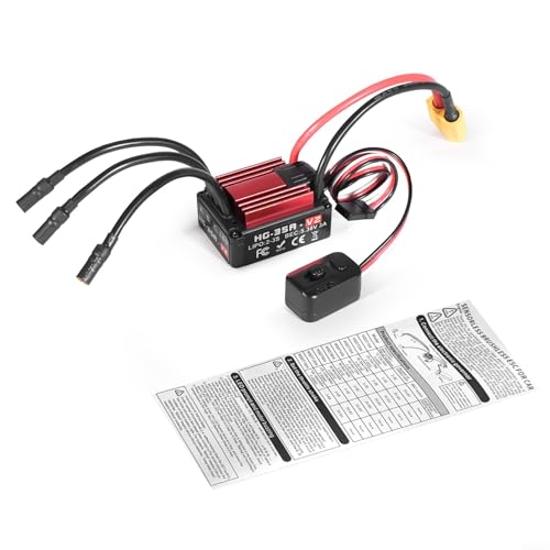 HG35A 35A Waterproof Brushless ESC for 1:18 Scale RC Cars, Buggies, Trucks - Compatible with 2-3S LiPo/NiMH Batteries, Sensorless Brushless Motor Control(C) - size: size:c