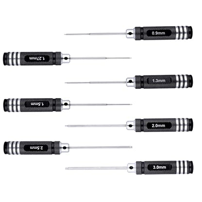 Hex Screwdriver Set 0.9mm 1.27mm 1.3mm 1.5mm 2.0mm 2.5mm 3.0mm 7pcs Hex Head Allen Wrench RC Tools Kit Fit Traxxas Arrma Axial Losi Redcat