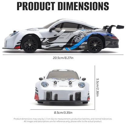 RC Drift Car, 1:24 Scale Remote Control Cars Vehicle for Kids, 2.4GHz 20KM/H 4WD High Speed RC Cars with LED Light Two Batteries & Drifting Tires Racing Sport Toy Car for Adults Boys Girls ZG01-White - style: ZG01-White