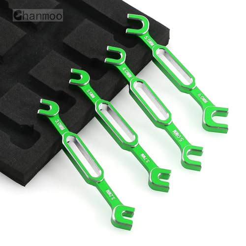 RC Wrench Turnbuckle Nut Ball 3.0/3.2/3.5/3.7/4.0/5.0/5.5/6.0mm Joint Remover Universal Repair Tools Set For 1/10 1/8 1/24 RC Crawler Truck Car Boat Drone (Green) - color: Green