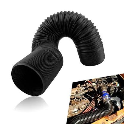 1 PC Car Inlet Cold Air Intake Hose, Flexible Vehicle Feed Pipe Replacement, Universal Stretchable Waterproof Durable Automotive Tube Accessories for Truck SUV Car (Black #63MM) - color: Black #63MM