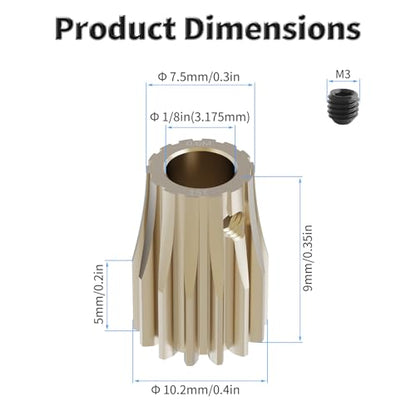 Pinion Motor Gear, M0.6 15T, 1/8 in (3.175mm) Shaft Hole | M0.6 Pitch 15 Teeth, 7075 Aluminum Alloy, 1/8 Inch Shaft Hole, RC Motor Pinion Upgrade, for 1/10 RC Brushless Crawler - size: M0.6 15T