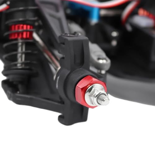 8pcs/Set Aluminum 12mm Wheel Hex Hubs Drive Adapter 5mm Thickness with 2x10mm pins for Redcat Axial HSP WLtoys Himoto Truck Model Car Upgrade Parts(Red) - color: Red