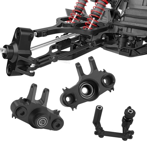 RC Alloy Suspension Arms&Steering Block Knuckle Arm&Shock Tower&Drive Shaft Axles&Push Rod Links&Steering Bellcranks Upgrades Part for 1/10 T-Maxx/E-Maxx,Driveshafts Hops Up,Black - color: Black - (Upgrades)