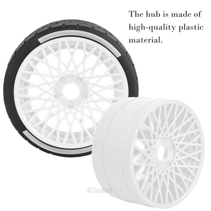 RC (4PCS) Wheels and Tires for 1/8 Typhon 6s BLX,1/7 Infraction 6S BLX/Limitless,RC Highway Truck Tires,Plastic Wheel with Foam Inserts,White - color: White- (Wheel Tires)