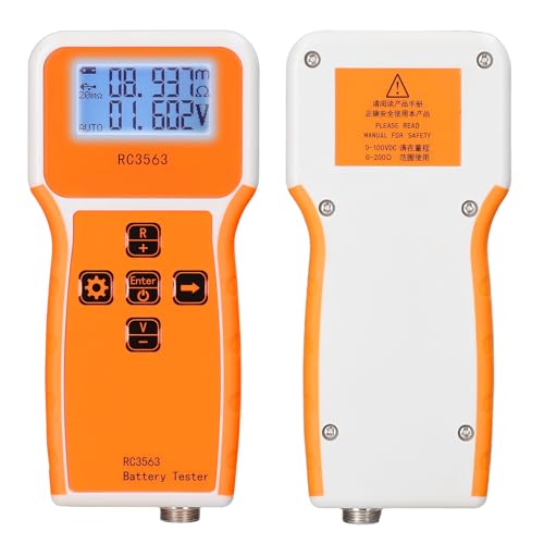 Battery Tester, 200Ω 100V Portable Battery Internal Resistance Voltage Tester 3-Digit Display Battery Tester High-Precise True Four-Wire AC Lithium Lead-Acid Lithium Battery Detector