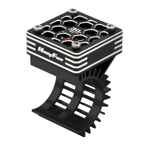 RC Motor Heat Sink with 5V Cooling Fan and Metal Cover Fit 370 380 390 2838 2858 2845 Size Brushless Motor Heatsink for 1/14 1/16 1/18 RC Car Truck Buggy Crawler, Black - color: Black, size: 1-Pack Cooling Fan with Heatsink and Metal Cover